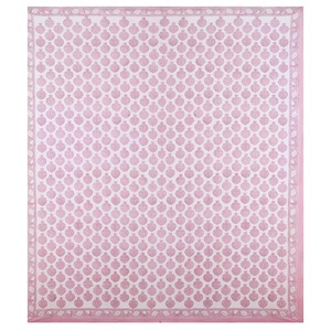 Premium Pink Floral Hand Block Print Cotton Bedsheet Handmade Jaipur Boho Queen <b>King</b> <b>Size</b> Flat <b>Sheet</b> - Product Image 1