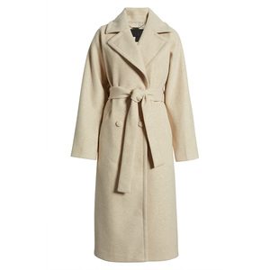 New Fashion <b>Women's</b> Long Woven <b>Wool</b> Trench <b>Coat</b> V-neck <b>Belted</b> Solid Color Breathable Warm Winter Overcoat Outerwear - Product Image 5