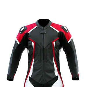 Traje de Motocicleta de Cuero Rojo y Blanco de Una Pieza para Hombre, Ropa Casual Personalizada, Impermeable, Personalizada OEM, Holgada - Product Image 5