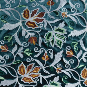 Tissu crêpe naturel HONEY LACE de haute qualité, non tissé, tricoté chaîne, poids moyen, polyester/nylon/métallique, avec motifs floraux/perles, pour mariage - Product Image 1