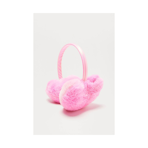 Pink Plush <b>Ear</b> <b>Muffs</b> With Long Tail Scarf For Warmth And Style - Product Image 3