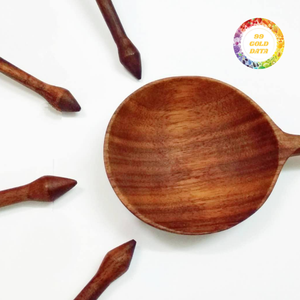 Ornate Wooden Spoon With Leaf And Flower Carving Unique Gift Item Custom Brand Logo <b>Engraving</b> Available - Product Image 3