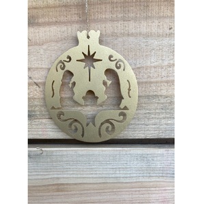 Exclusively Hanging Metal Nativity Scene Eco-Friendly <b>Christmas</b> Decoration Golden Nativity Scene Laser Cut Metal Nativity Scene - Product Image 1