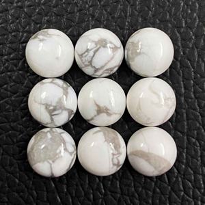 Cabochon rond plat en howlite blanche naturelle de 7 mm, pierre précieuse en vrac de haute qualité, personnalisable, service OEM/ODM direct disponible - Product Image 3