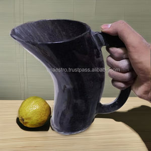 Taza Moderna y Elegante Hecha de Cuerno de Búfalo Real con Asa, Recipiente para Beber de Alta Calidad y Duradero, Hecho en India - Product Image 2