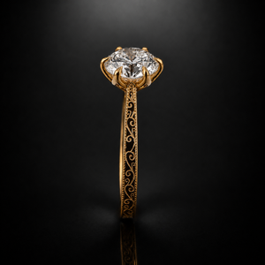 Anillo de Compromiso Solitario con Diamante Clásico de Corte Brillante Redondo de 3.00 Quilates en Oro Amarillo de 14K con Certificado IGI para Mujer - Product Image 5