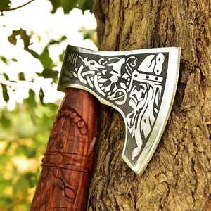 Custom Handmade Premium High Carbon Steel Builder's Hatchet Wooden <b>Handle</b> Fine Leather Sheath Kitchen Use THEWIZ CRAFTS 3-Year - Product Image 4