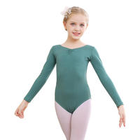 Maillot de Ballet para Niñas, Manga Corta, Traje de Danza, Ropa de Entrenamiento, Algodón y Spandex, de Una Pieza, Cintura Elástica, Deportivo