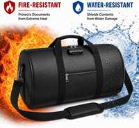 Bolsa para Documentos Impermeable y Resistente al Fuego con Cierre, Bolsa de Emergencia de Fibra de Vidrio con Revestimiento de Silicona y Correa para el Hombro para Portátil y Efectivo