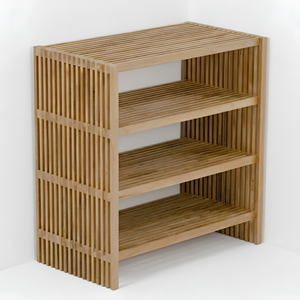 Support à serviettes en gros, directement de l'usine, étagère de rangement en bois à lattes ouvertes pour salle de bain, hôtel, spa, import en vrac, approvisionnement - Product Image 4