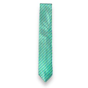 Men's Green Geometric Pattern Necktie Stylish <b>Polyester</b> <b>Tie</b> | Formal Business, Wedding Party Wear Classic Design OEM Bulk Supply - Product Image 2