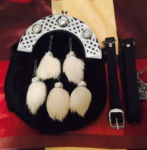 Sporran Escocés de Alta Calidad en Cuero Genuino, Personalizable con Accesorios de Piel, Marca ZIWA - Product Image 5