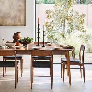 Mesa de Comedor Rectangular Moderna de Madera de Teca Sólida con Patas Cónicas para Muebles de Hotel y Restaurante de Lujo - Product Image 2