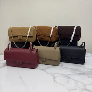 2026 <b>Soft</b> Stylish genuine <b>leather</b> Women's Lady Bucket Shoulder <b>Bag</b> Suede Evening Party Crossbody Square Shape Women Handbag - Product Image 1