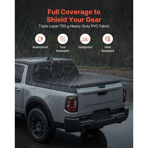 Copertura Morbida Avvolgibile per Cassone Ford Maverick Styleside 2022-2025 Compatibile con Cassone da 4,5 ft (4 ft 6 in/54 in) Tri - Product Image 4
