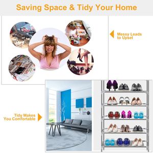 Organizzatore per Scarpe a 10 Livelli, Capacità 27 Paia, Torre per Scarpe Smontabile in Tessuto Non Tessuto, Scaffale Impilabile per Conservazione Calzature - Product Image 3