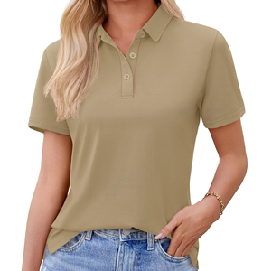 Camisa de Mujer de Primera Calidad, Color Caqui Liso, Deportiva, de Lujo, para Golf, Transpirable, Casual, Ajuste Personalizado - Product Image 1