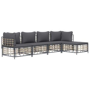 Ensemble de salon de jardin modulaire moyen en polyrotin anthracite, mobilier d'extérieur haut de gamme - Product Image 3