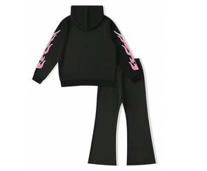 Conjunto Deportivo Urbano para Niños, Sudadera con Capucha y Pantalones con Lavado Ácido, Diseño Personalizado OEM, 2 Piezas, 100% Algodón, Venta al Por Mayor - Product Image 2