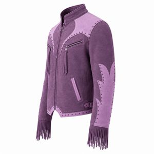 High Quality Men's Western <b>Fringe</b> Leather <b>Jacket</b> Cowboy Biker Motorcycle Tassel Studded Fashion <b>Jacket</b> Custom Manufacturer - Product Image 3