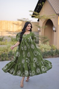 TENNECY Kurti de Verano para Mujer, Estampado en Algodón, Tradicional, Largo hasta el Tobillo, con Características de Secado Rápido, Elástico, Reversible y Sin Arrugas - Product Image 4