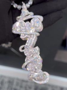 Collier Pendentif Couronne Serpent Moissanite Hip Hop en Argent 925, Chaîne Tennis Baguette Unisexe Sertie de Pierres, Bijoux Personnalisés Plaqué Or/Argent - Product Image 2