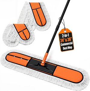 Serpillère Microfibre Commerciale Industrielle Robuste pour Nettoyage de Sols Plats, Essorage Automatique, Long Manche en Acier – Idéale Hôtels et Hôpitaux - Product Image 2