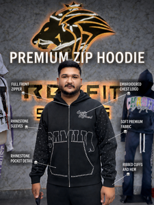 REXFIT Sports <b>Men's</b> <b>Pink</b> Hoodie Oversized Streetwear French Terry Regular Fit Front Print Casual Autumn Wear <b>Sweatshirts</b> - Product Image 6