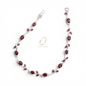 Pulsera de Cadena de Enredadera Roja con Tulipán de Circones Bañada en Plata de 18K, Joyería de Latón con Piedras para Mujer, Regalo de Aniversario, Tendencia Viral - Product Image 4