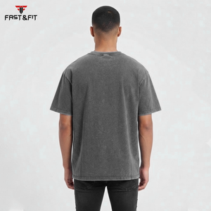 Camiseta Casual de Streetwear para Hombre, Estilo Oversize, 100% Algodón, Lavado Ácido Oscuro, con Estampado Gráfico - Product Image 2