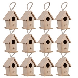 Casa para Pájaros Hecha a Mano de Madera de Pino con Techo de Mariposa |   Decoración de Jardín al por Mayor - Product Image 3
