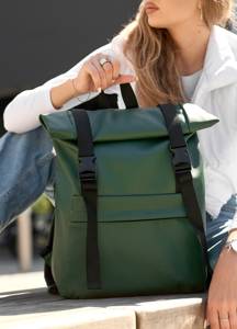 Genuine Leather <b>Roll</b> Top Bag With Padded Laptop Compartment Multi Functional Rucksack For Export LTBP-0295 - Product Image 4