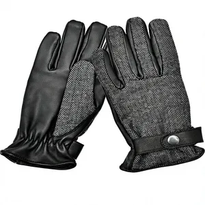 Gants de conduite unisexes en cuir véritable noir, gants d'hiver chauds à doigts entiers, compatibles avec les écrans tactiles, gants de voiture confortables - Product Image 4