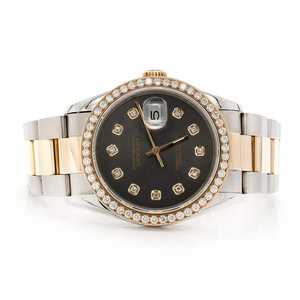 Luxury Moissanite Diamond Watch Black Dial Two Tone Gold Silver <b>Automatic</b> Mechanical Stainless Steel Wristwatch - Product Image 1