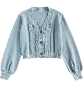 Suéter de Punto Premium para Mujer, Tejido Suave, Cálido para Otoño e Invierno, Color Sólido, Prenda Casual - Product Image 1