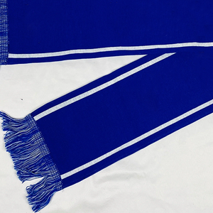 Ensemble écharpe et bonnet longs en acrylique bleu roi Zeta Phi Beta, motif sportif football, logo personnalisé, équipement universitaire d'hiver pour sororité - Product Image 5