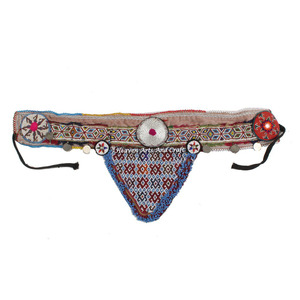 Vintage Belt Belly Dance Bead Afghani Traditional Waist Belt Kuchi Tribal BB017A <b>Old</b> Banjara Real Vintage Handmade Beaded Belts - Product Image 1