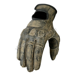 Guantes de Motocicleta de Cuero para Hombre, Protección de Nudillos Reforzada, Guantes de Conducción Completos, Guantes Retro de Motociclista, Equipo de Moto de Cuero Genuino - Product Image 2
