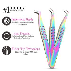 Pince à épiler professionnelle en acier inoxydable antistatique durable pour isolation des cils, pointe dentelée, précision pour extensions de cils, 10 mm - Product Image 5