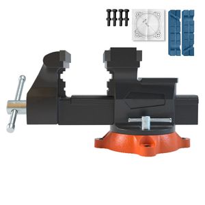 Morsa da banco in ghisa sferoidale da 6,5 pollici con base girevole a 360 gradi e ganasce a doppio movimento - Product Image 6