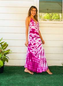 Vestido Maxi Teñido Anudado Sólido, Sencillo y Moderno, de Calidad Superior para Exportación, Ecológico, Transpirable, Sin Mangas, Estilo Dulce, Tejido - Product Image 4