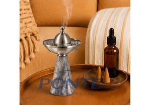 Nuevo Quemador de Incienso de Lujo en Mármol Blanco y Metal, Estilo Árabe Moderno y Minimalista, para Decoración del Hogar y Ramadán - Product Image 4