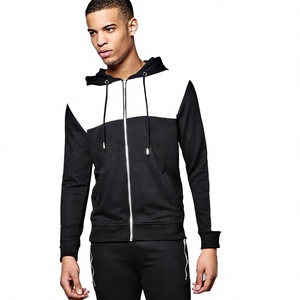 Sudadera con Capucha para Hombre, Negra y Blanca, con Cordón Ajustable, Manga Larga, Deportiva, 100% Algodón, Secado Rápido, Transpirable - Product Image 6