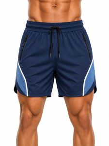 Pantalones Cortos Deportivos para Hombre, Grises, Ecológicos, de Lona, de Secado Rápido, con Bolsillos con Cierre, Cintura Elástica, Largo Medio, para Entrenamiento Atlético - Product Image 3