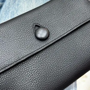 Sac à main en cuir grainé Royaa, petit sac fourre-tout en cuir noir pour femme, cuir véritable de luxe, fermeture à bouton, bandoulière - Product Image 2