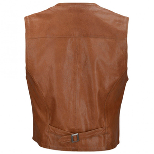 Winter Casual Mandarin Collar Leather <b>Vest</b> for <b>Men</b> Custom Size Breathable Anti-Pilling Quick Dry Outwear with OEM Service - Product Image 2