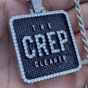 Collier personnalisé avec logo, style streetwear urbain, en argent 925, bijoux hip-hop, lettres serties de diamants, plaqué or, unisexe - Product Image 2