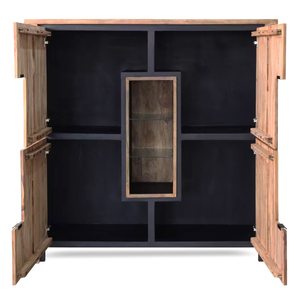 Modern Luxury Eco-friendly Wooden <b>Wardrobe</b> Solid Wood Door Hinged Doors Metal Handles Freestanding Bedroom Dining Living Room - Product Image 5