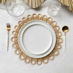 Wholesale price rattan placemat high quality dinner place <b>mat</b> charger plate for table accents - Product Image 4