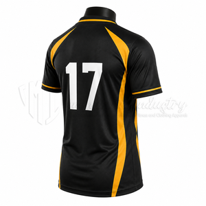 Fabricante de Camisetas de Fútbol Personalizadas, Negras y Doradas, Transpirables, 100% Poliéster, Antibacterianas, de Secado Rápido, Sublimadas - Product Image 5